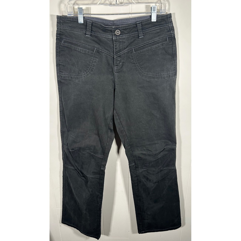 Kuhl Women's 12 Hiking Pants Gray Cotton Blend Articulated Knee Straight Leg